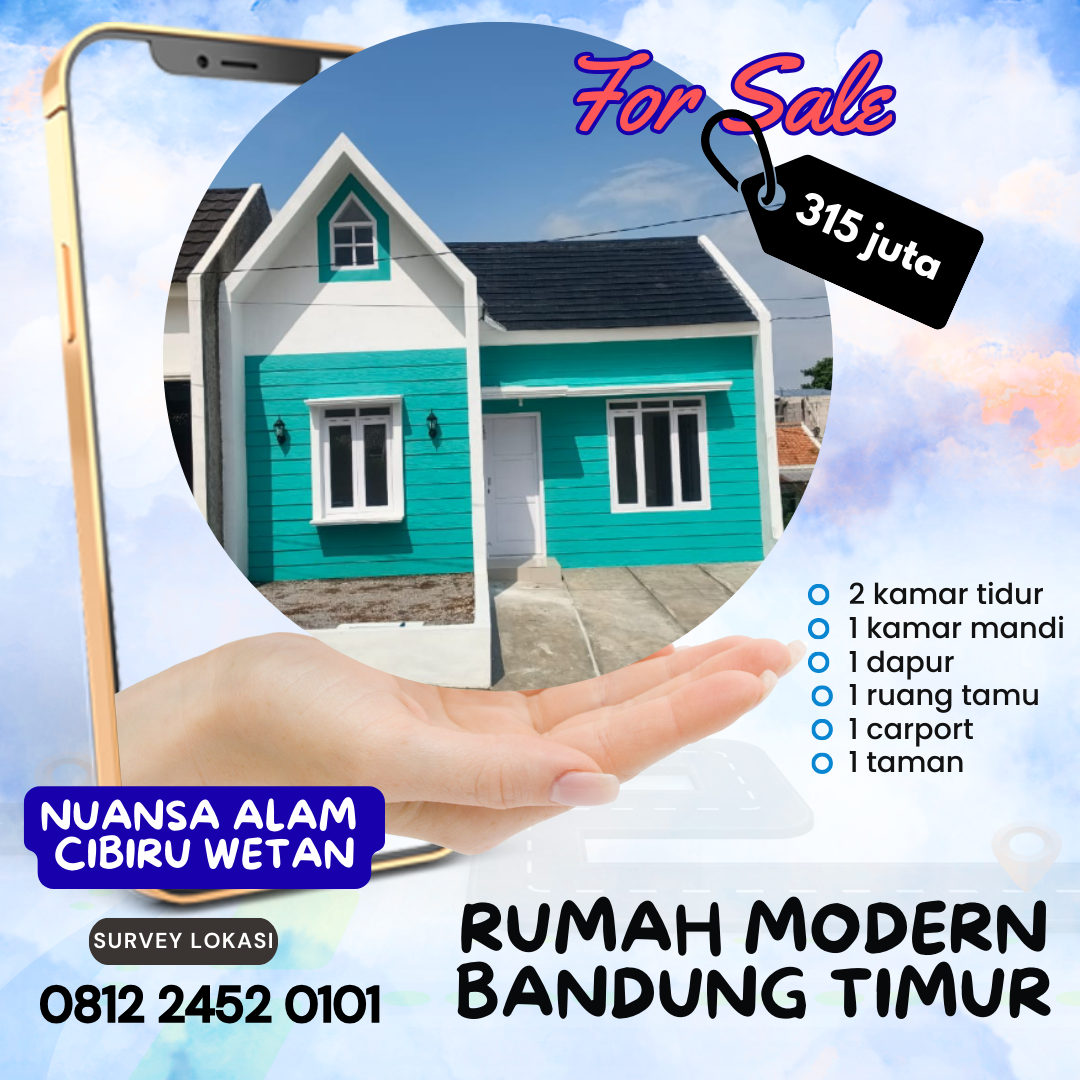 Rumah modern Bandung timur nuansa alam Cibiru wetan